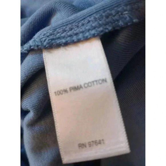 J Jill Perfect Pima 3/4 Sleeve V-Neck Tee Seamed 100% Pima Cotton Blue Sz Medium - Picture 5 of 5